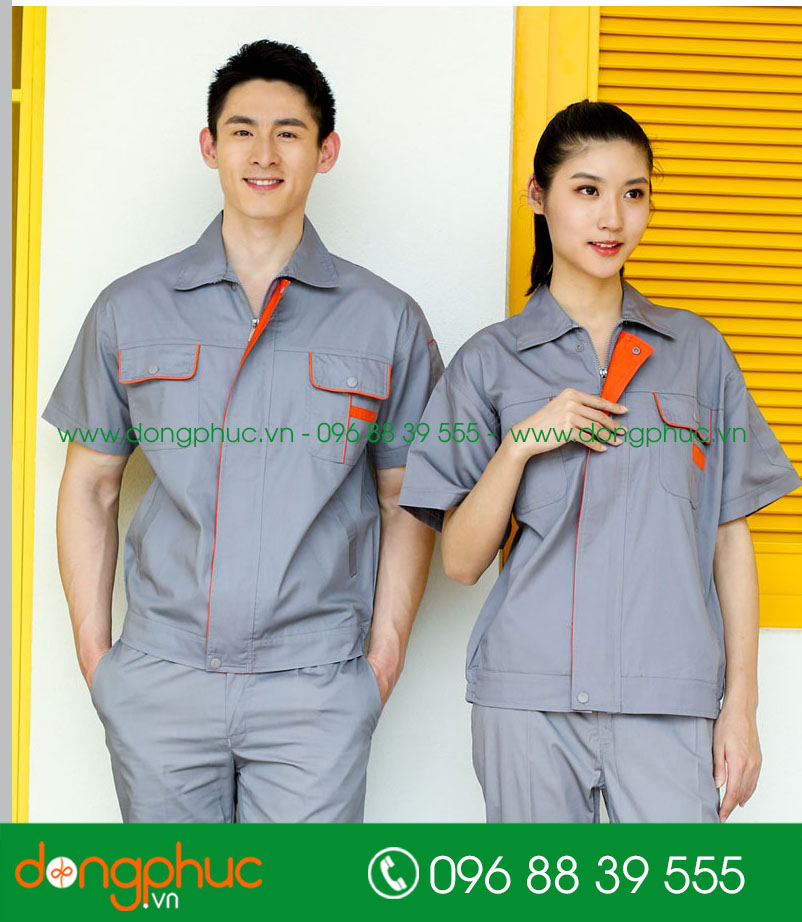 Mẫu bảo hộ màu ghi cộc tay